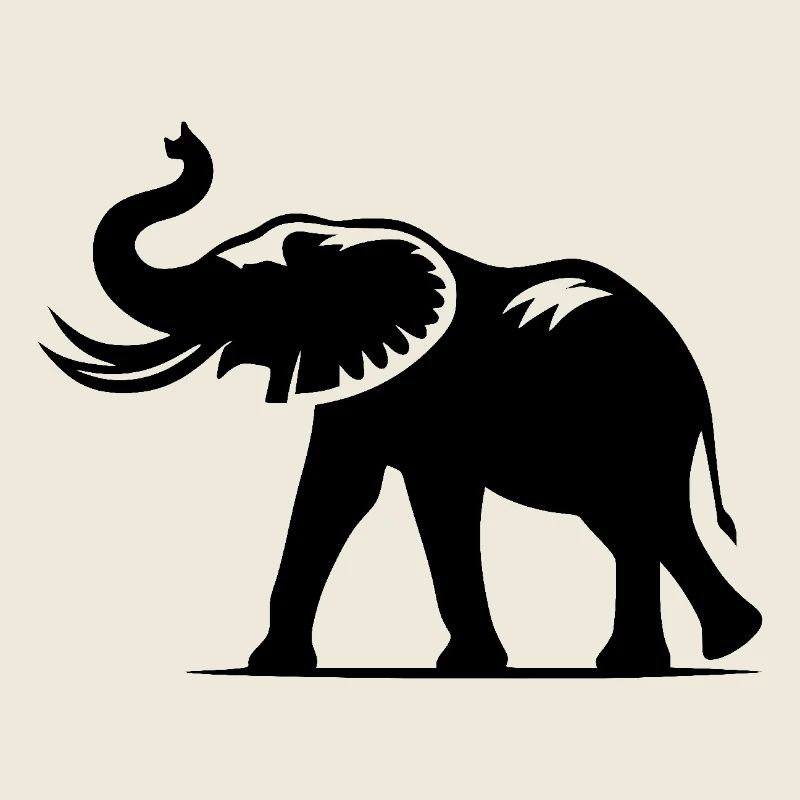 Elephant portrait with trunk with tusks