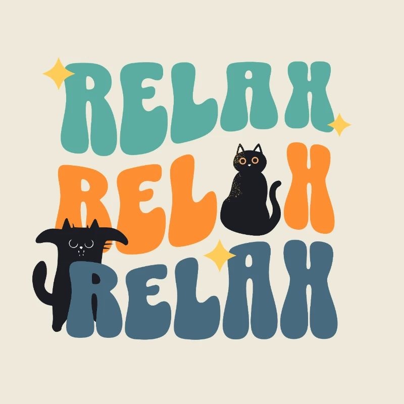 Relax Chat Chat Amis Drôle Dicton Cadeau