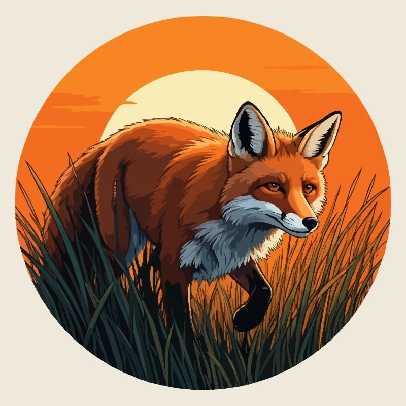 Fuchs bei Sonnenuntergang