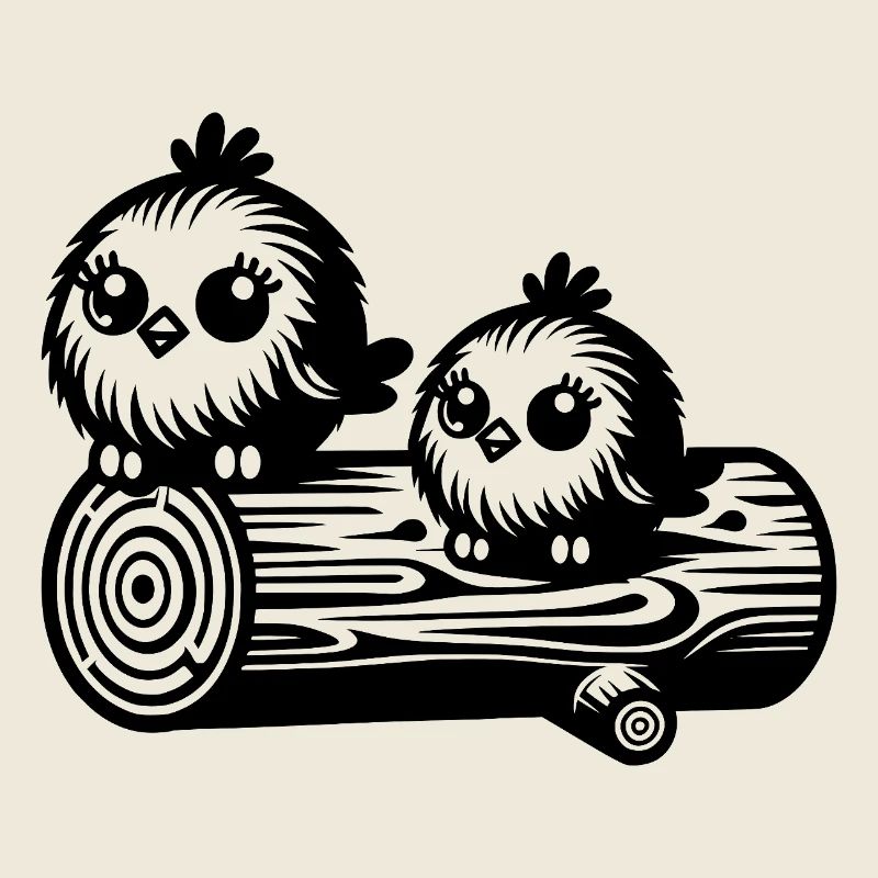 Joyeux petits oiseaux mignons dans le style de dessin animé