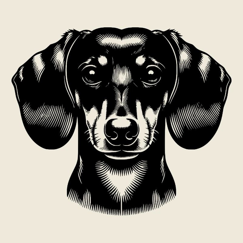 Portrait de chien teckel motif de chien mignon