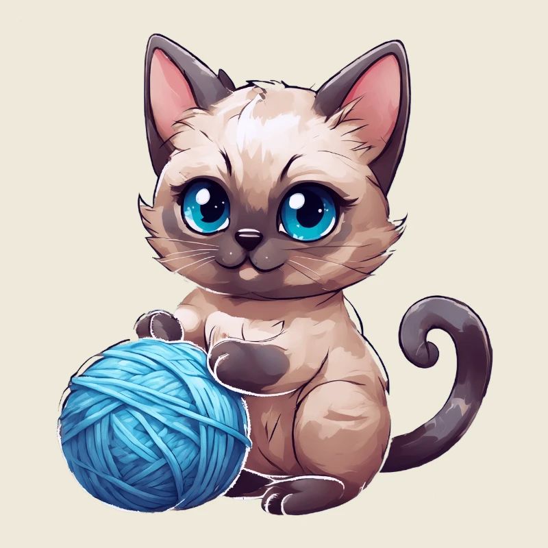 Cat with wool