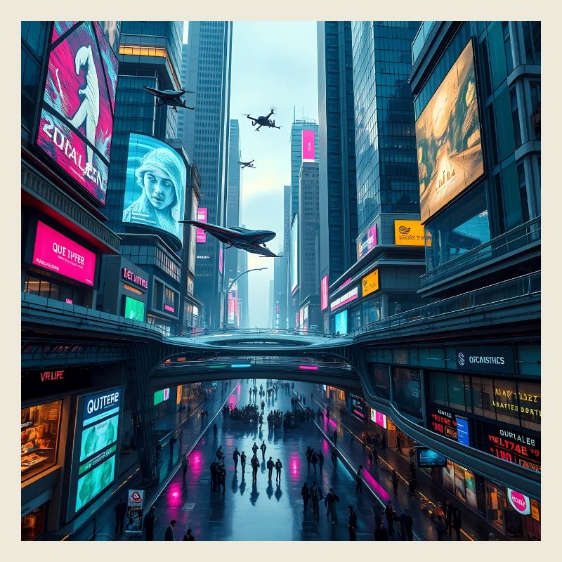 Futuristisches Neon-Stadtbild: Eine lebendige Vision