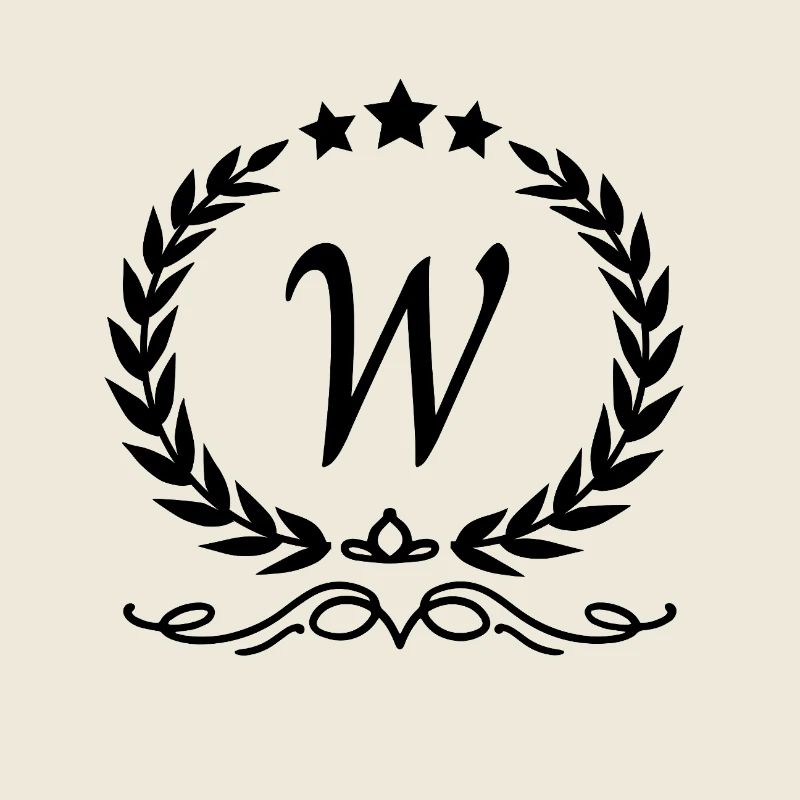 Lettre w couronne
