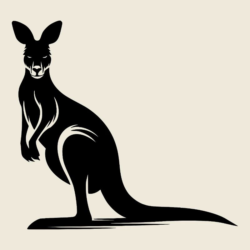 Elegante Känguru-Silhouette stilisiertes Tiermotiv