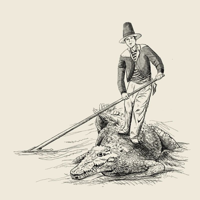 Venice Gondolier - Funny Paddleboard Crocodile