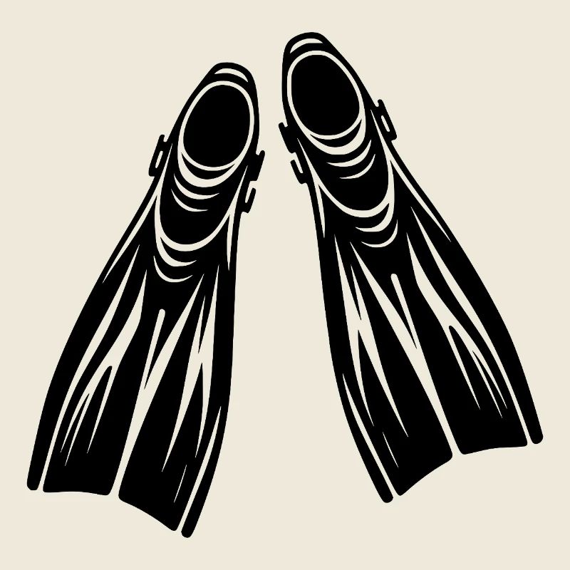 Style de logo de tatouage d’ailerons de plongée