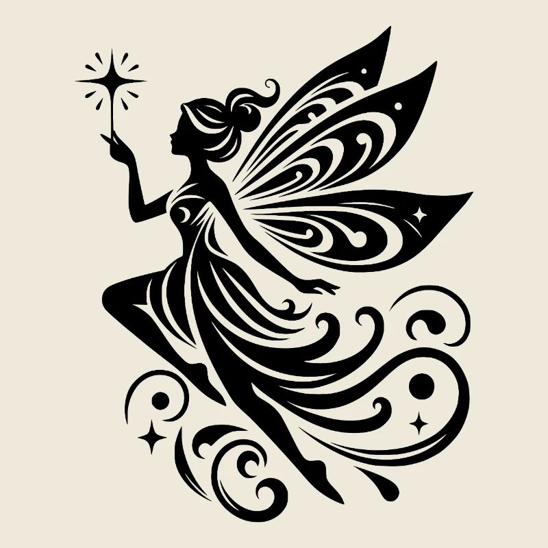 Enchanting fairy with magic wand