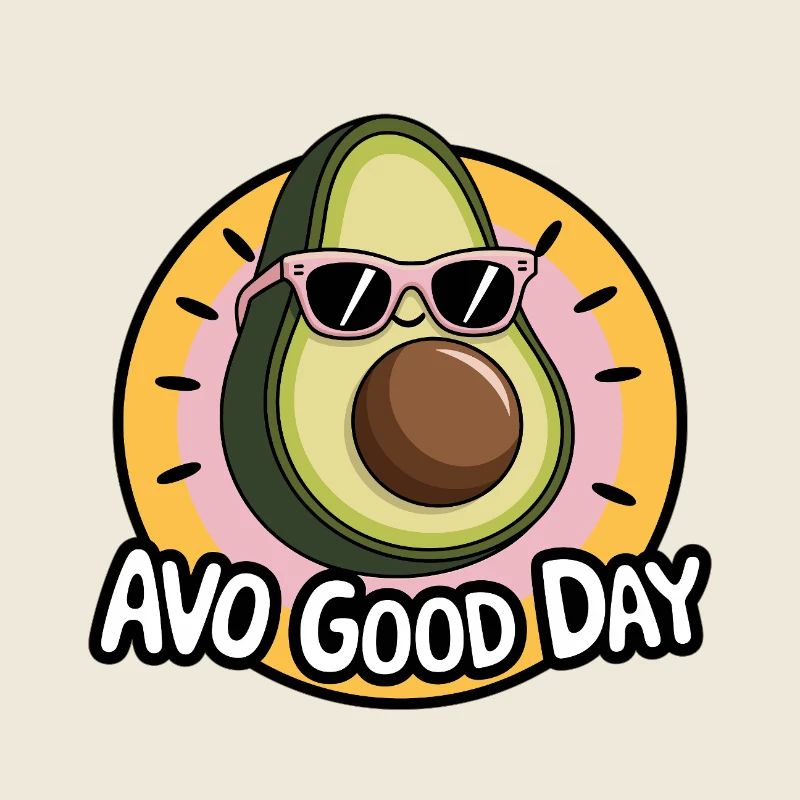 Avo Good Day - Dessin animé drôle d’avocat