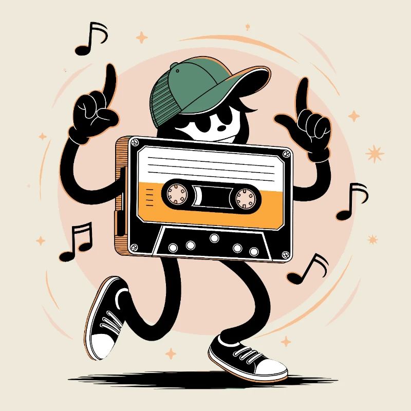 Dancing Cassette Tape (Vintage Style)
