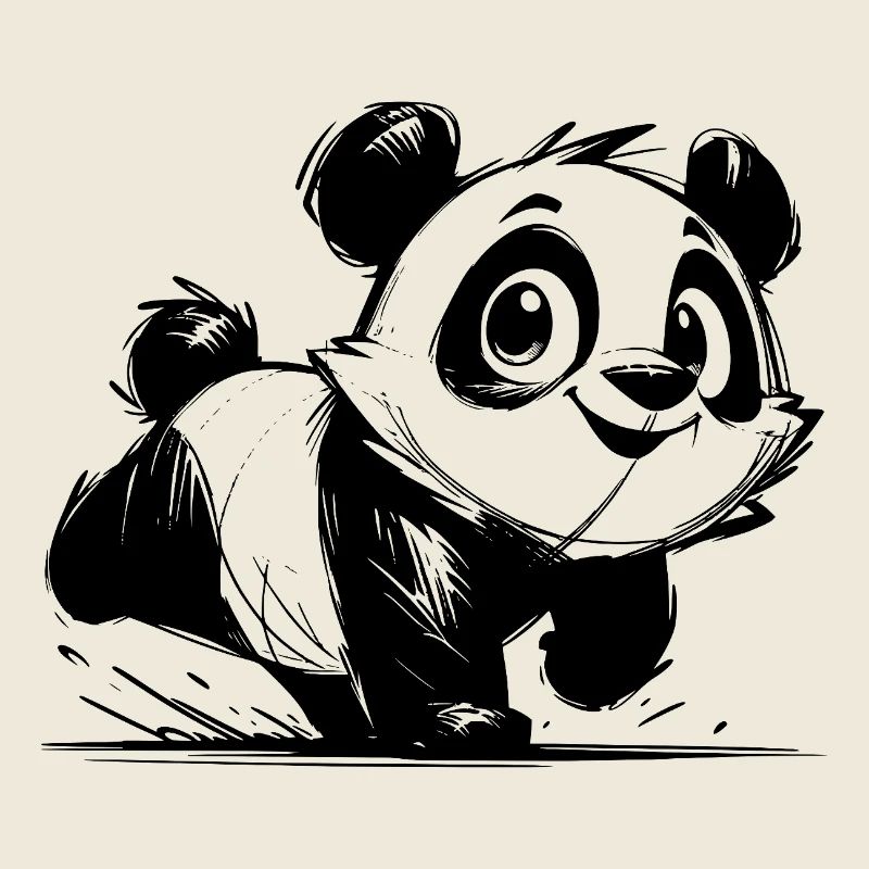 Panda Bébé Enfants Dessin Au Crayon