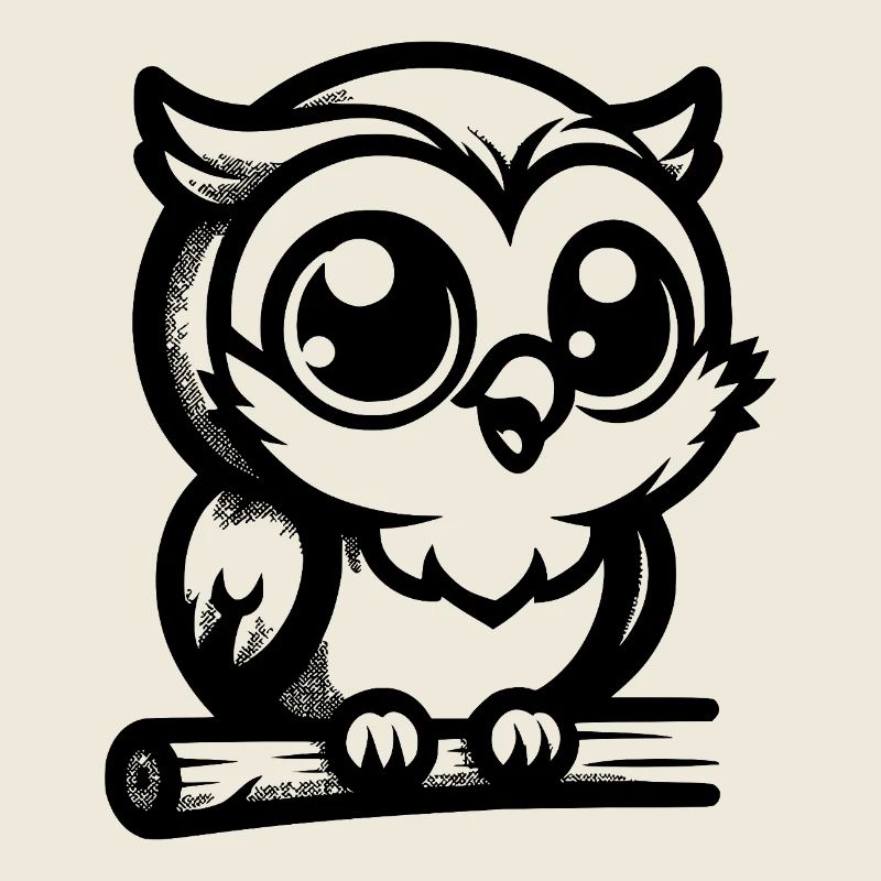 Kinderfreundliche Cartoon Eule mit großen Augen
