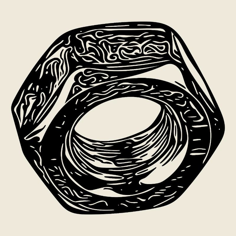 Écrou à vis surface vintage foncée