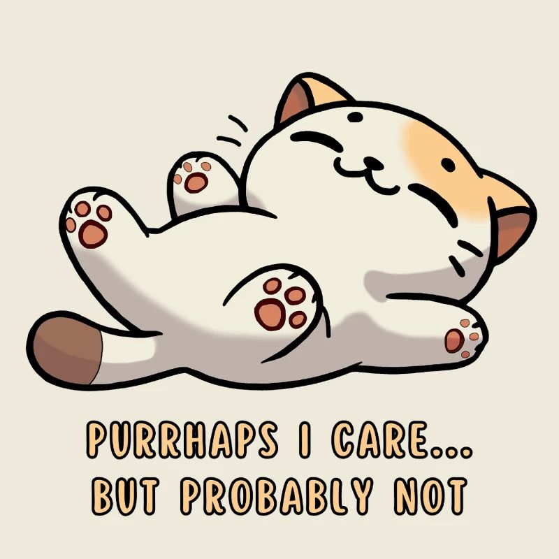 Cute Cat Purrhaps I care... but probably not