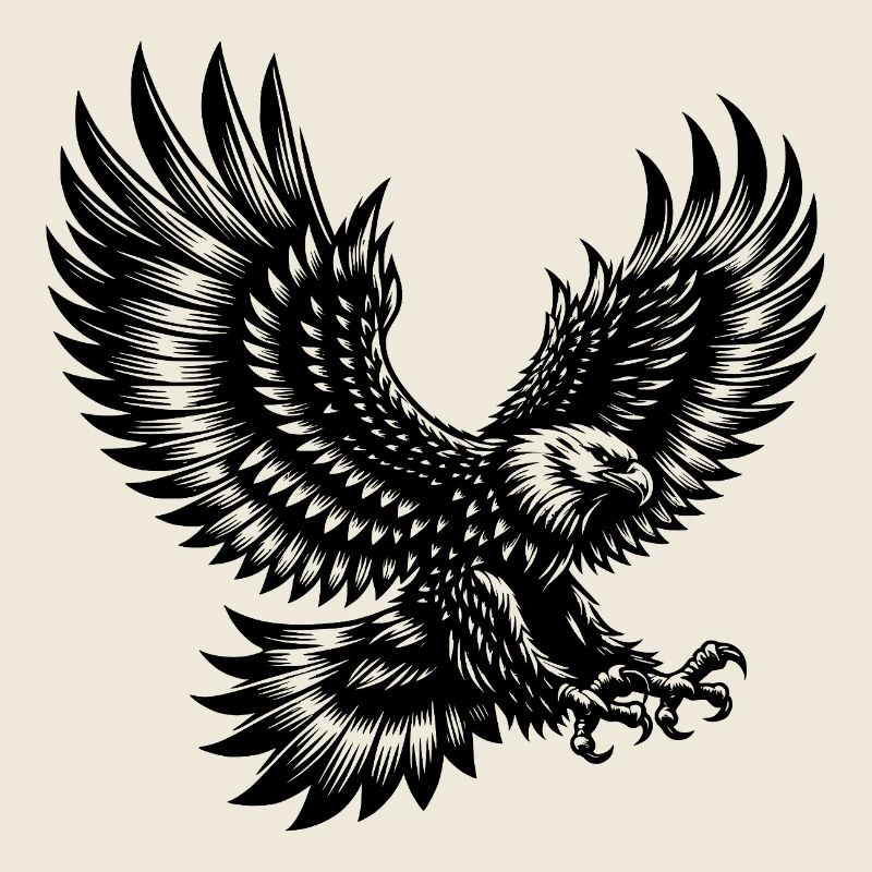 Eagle with outstretched wings in motion
