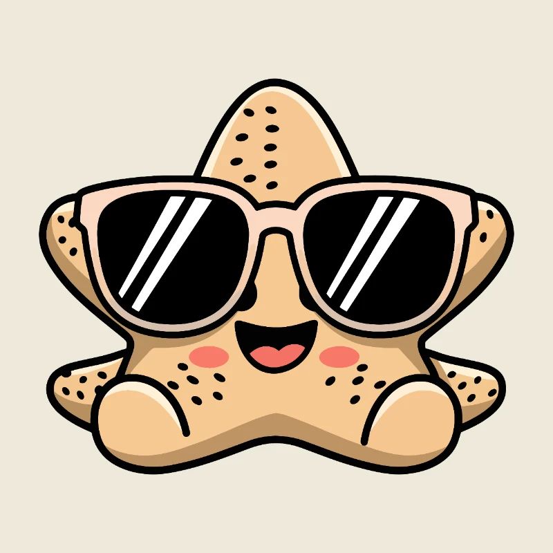 Cooler Seestern mit Sonnenbrille Beach Vibes