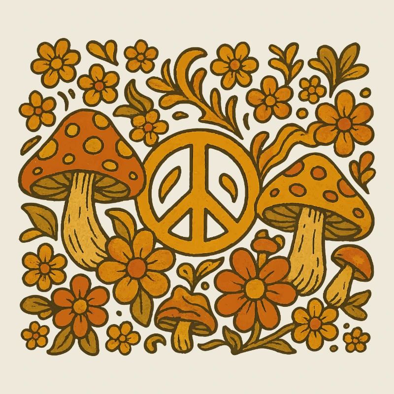 Flower Power Psychedelic Vintage 70s