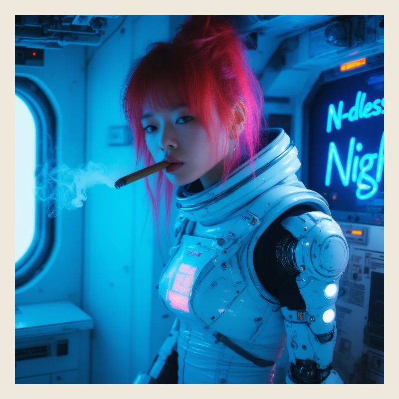 Soldat de l’espace avec un cigare