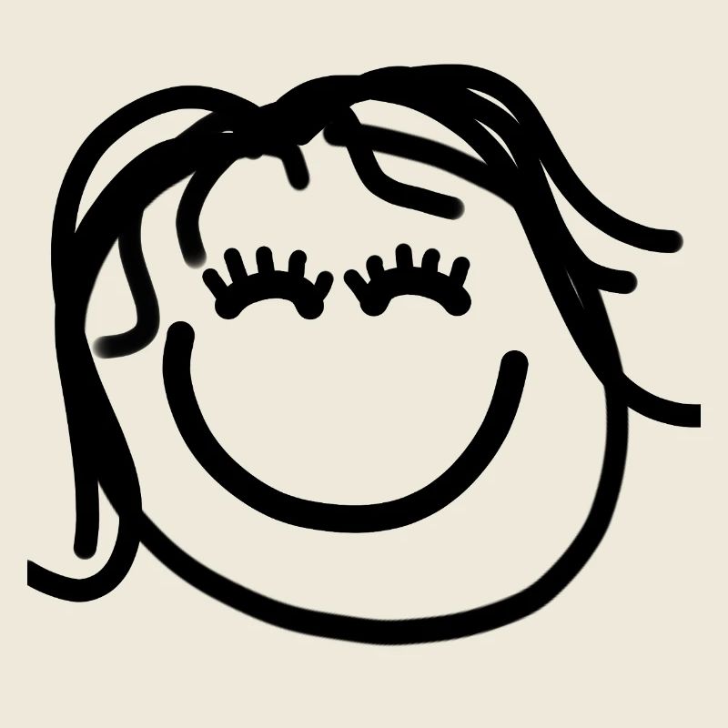 Visage heureux avec de longs cheveux