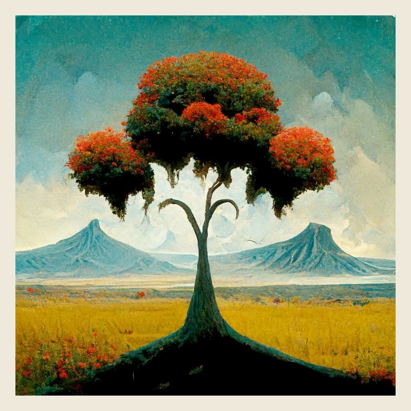 Surrreal Landschaft Baum Einsamkeit Berge