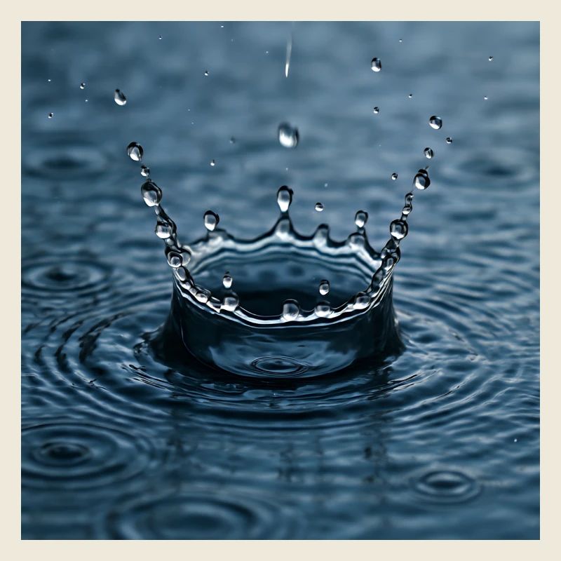 Wassertropfen trifft auf die Wasseroberfläche