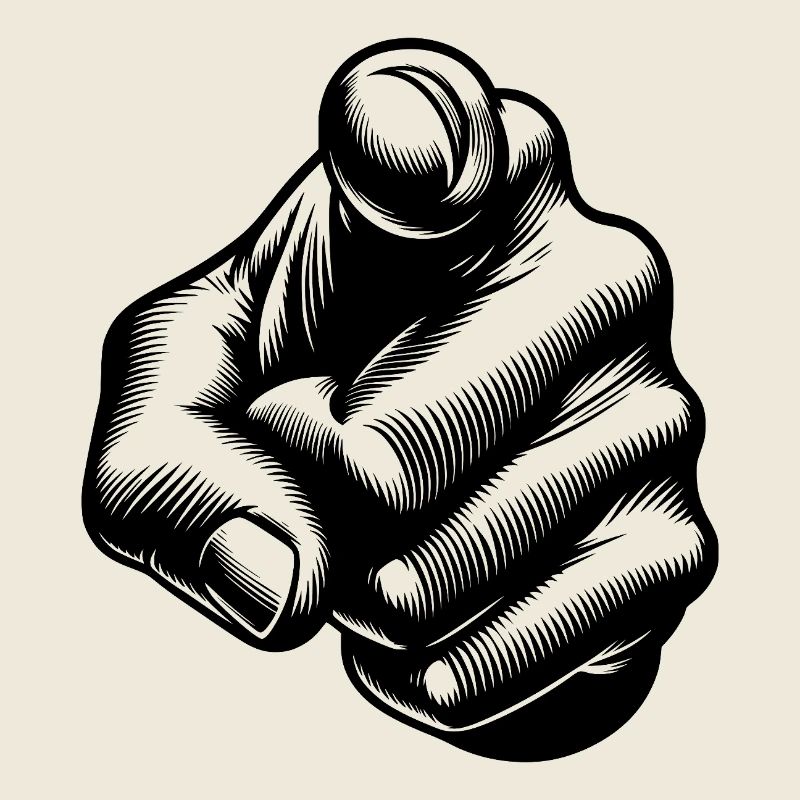 Main avec l’index doigt pointant geste de la main