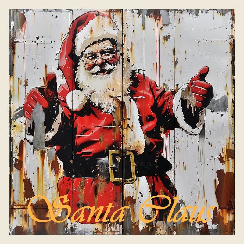 Graffiti Santa Claus Lettering Rust Street Art