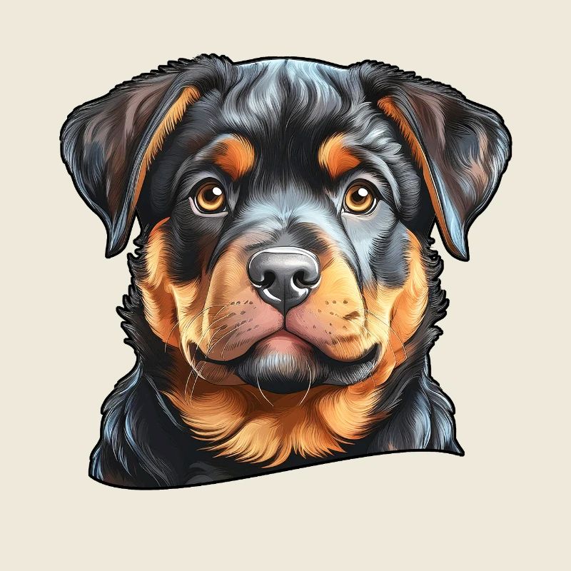 Portrait de chien dans le style d’art numérique Rottweiler