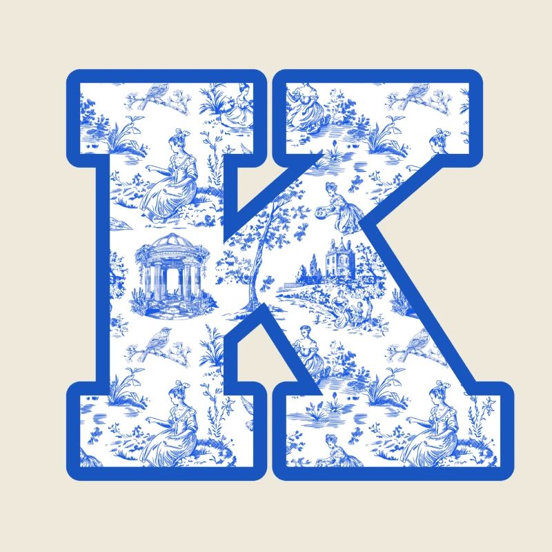 Buchstabe k blaue Chinoiserie