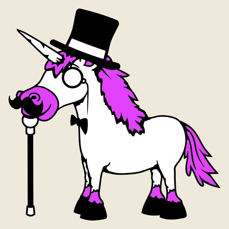 Licorne Sir Gentleman Mr. Rich Monocle Chapeau haut de forme