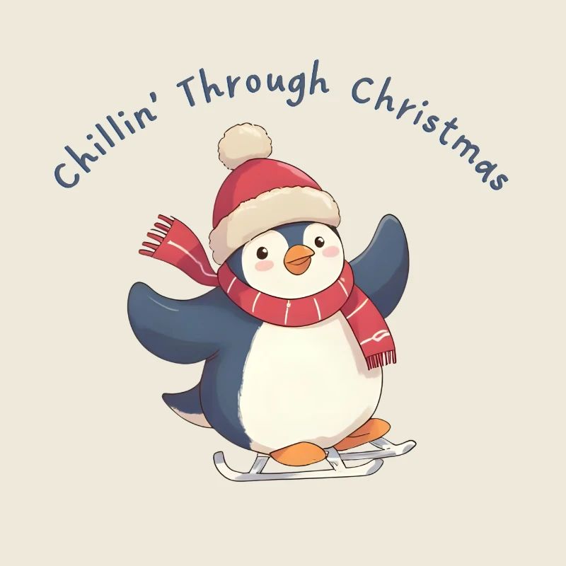 Chillin' Through Christmas – doux pingouin d’hiver