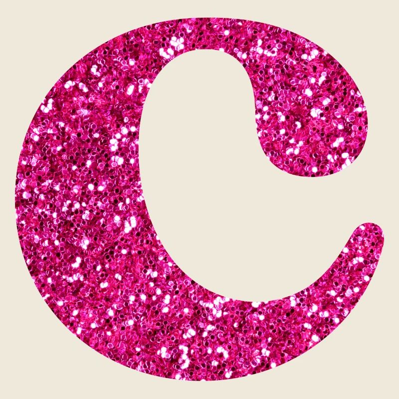 Lettre c rose pailleté