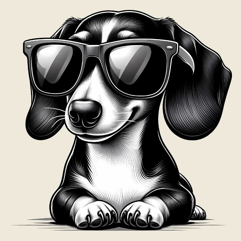 Cute dog with sunglasses