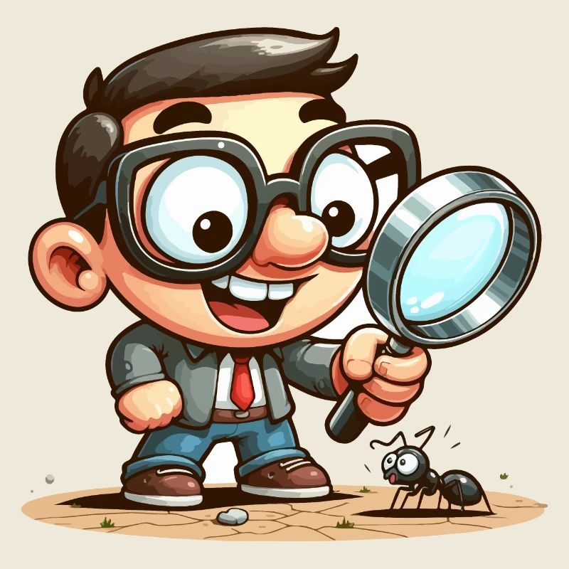 A little explorer with a magnifying glass