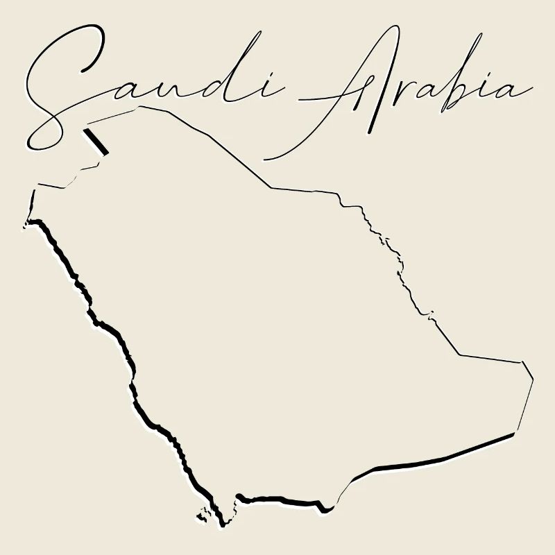 Saudi Arabia map as outline EN