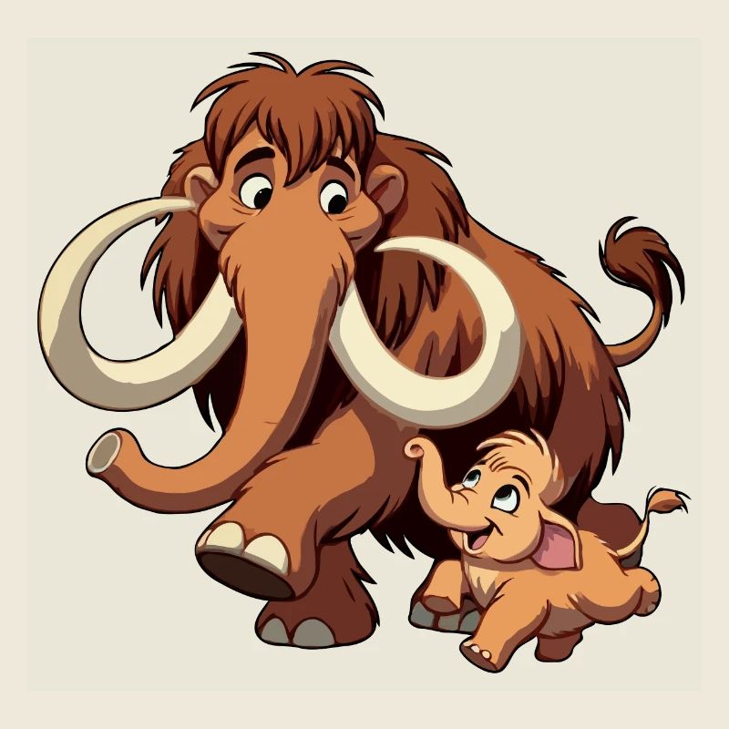 Mammutmutter und Kind