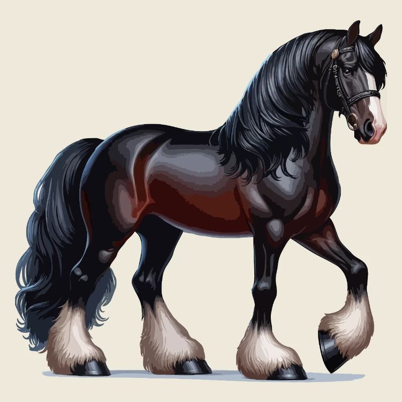 Pecheron Pferd schwarz 2