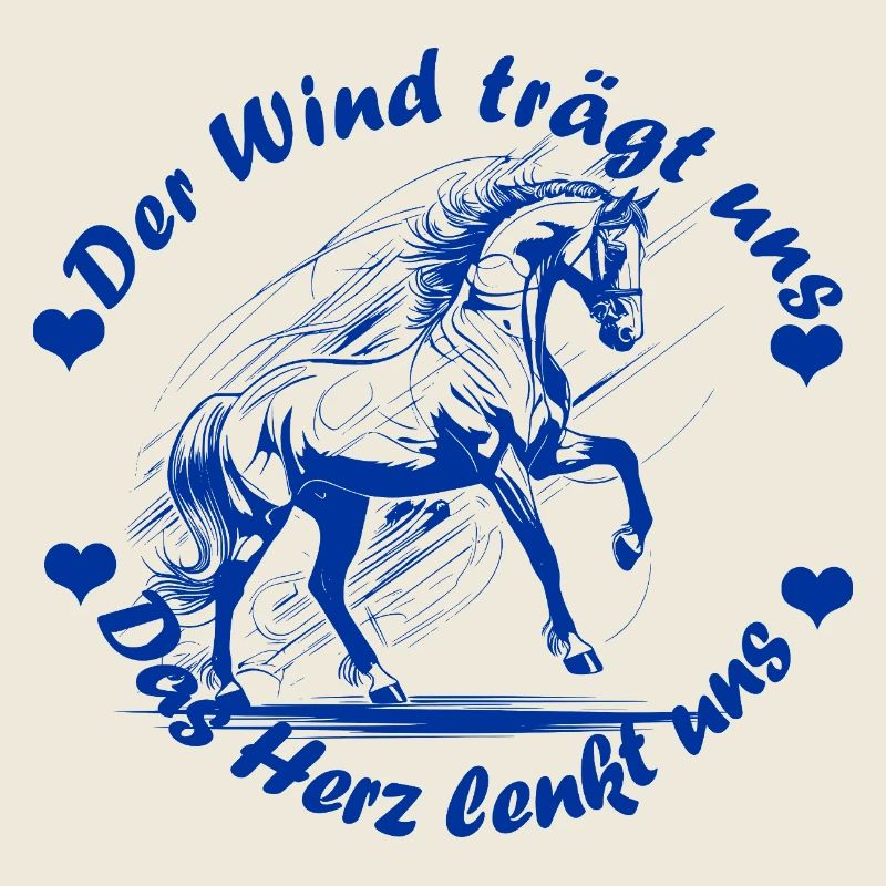 Pferd Herz blau