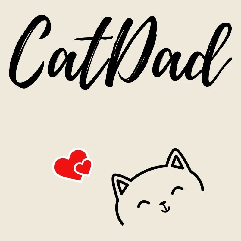 Catdad design with cat and hearts