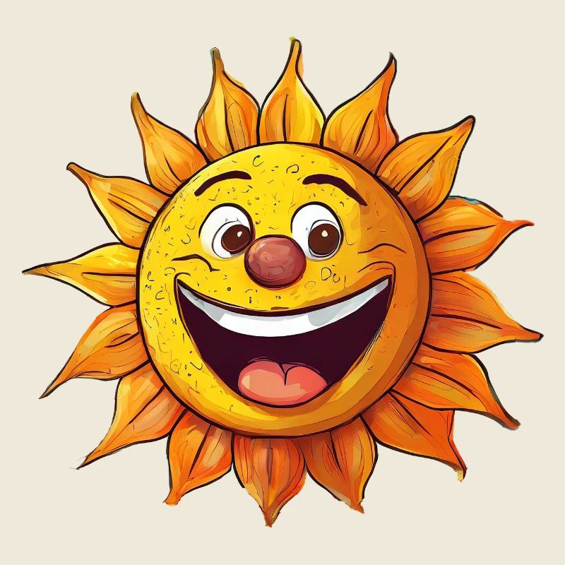 Laughing sun with face