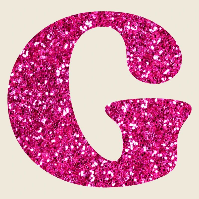 Buchstabe g rosa Glitzer