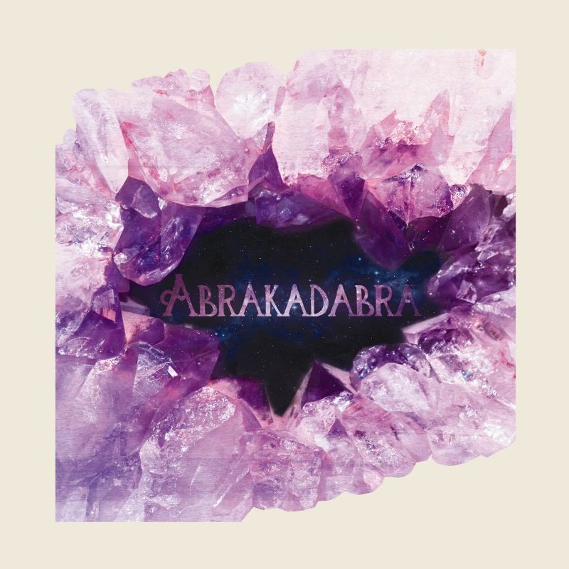 Abracadabra magic formula in mystical amethyst