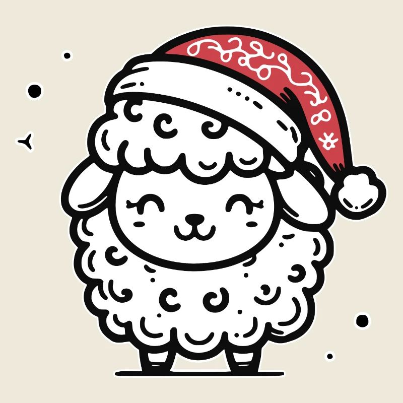 Mignon motif de Noël mouton
