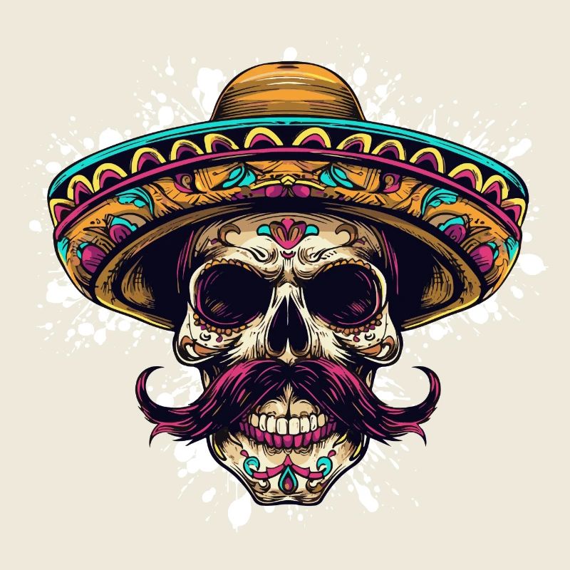 Crâne Mexicain Sombrero