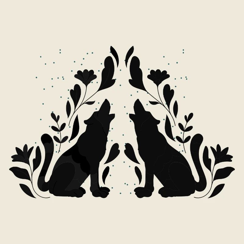 Mystical Howling Wolves – Nature & Moonlit Design