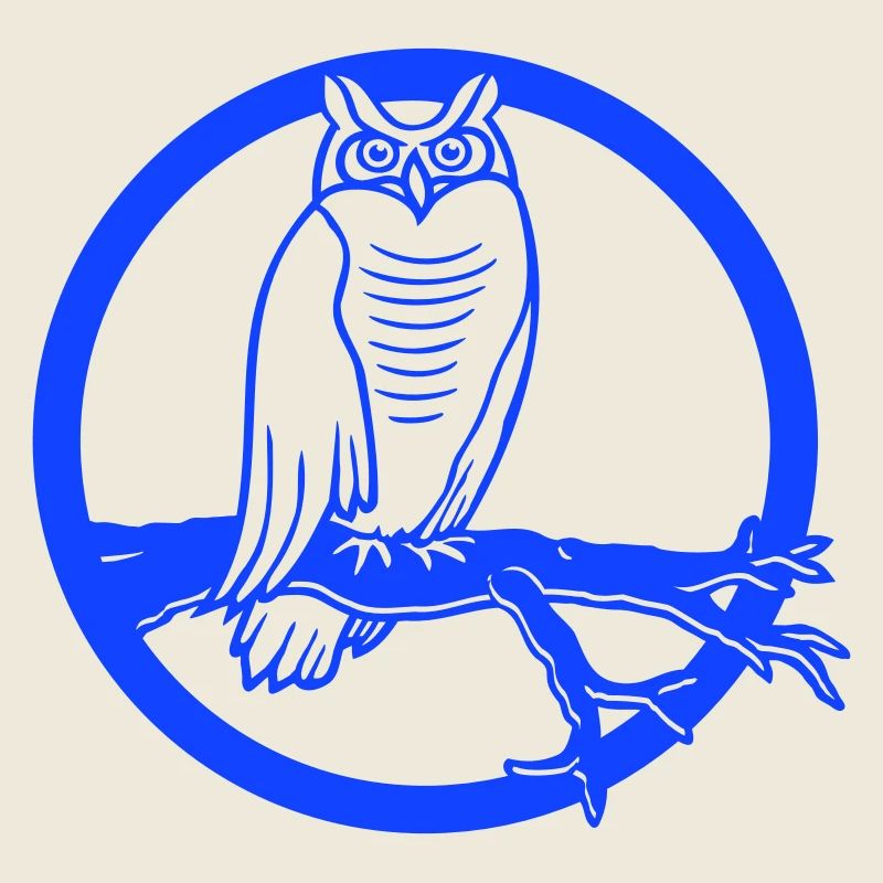 Owl Eagle Owl Branch Tree Forest Moon Night Full Moon Round