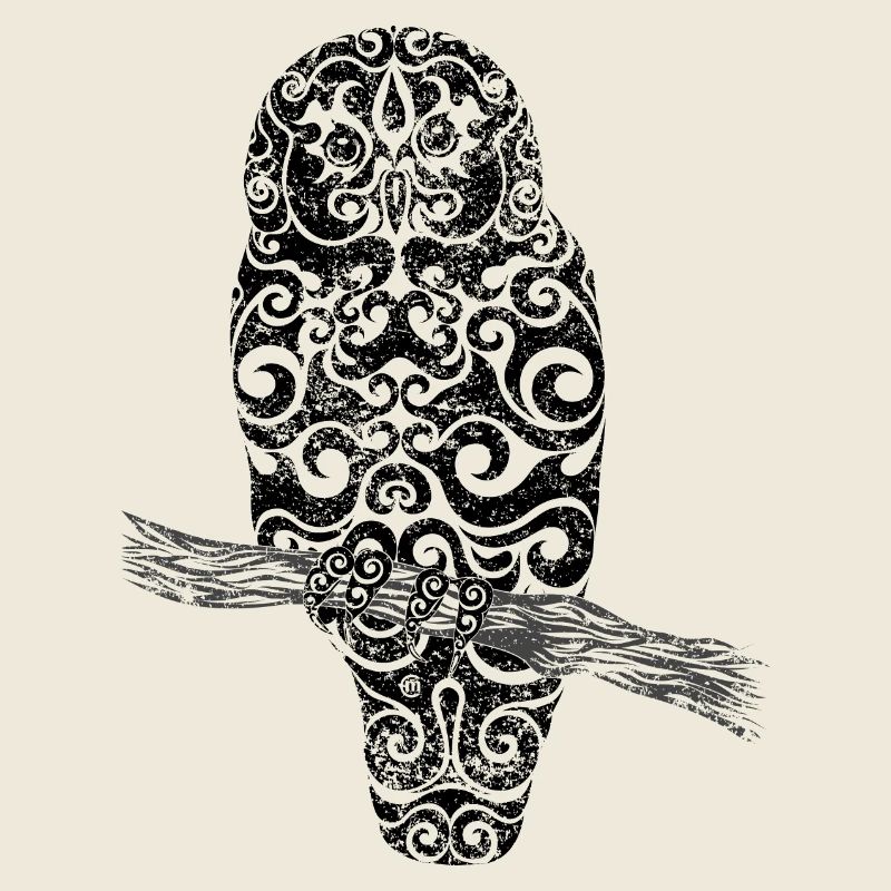 Hibou tourbillonnant (n/b)