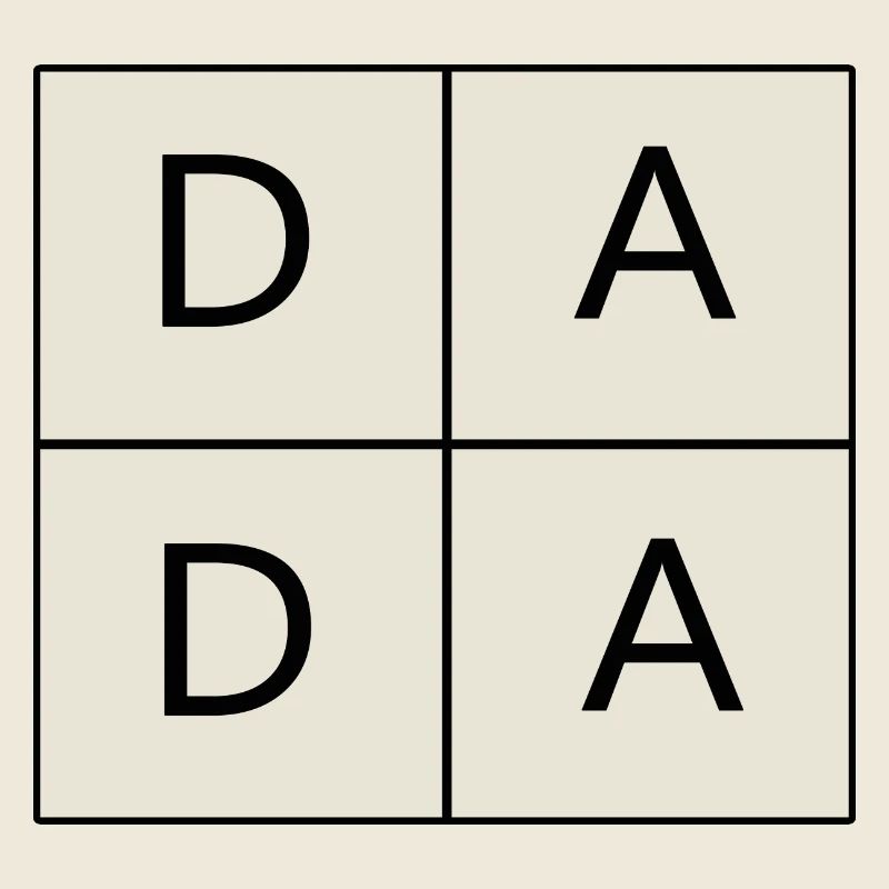 D A D A Papa père mignon carré boîte lettre impression