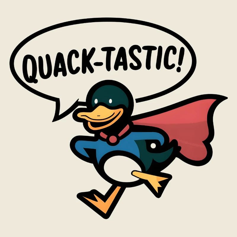 Ente Superheld Quacksalber Kunstdruck