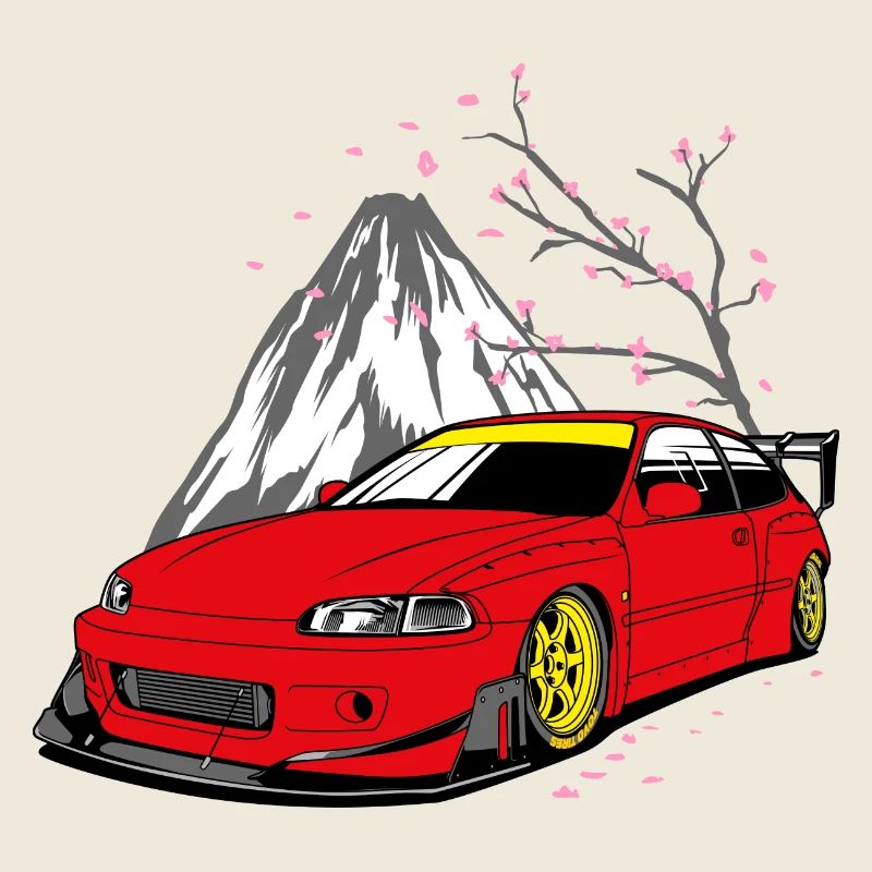 Car with mountain
